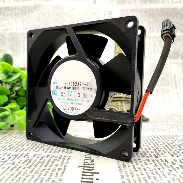 

R0sd92a9h-55 9cm 54V 0.06A 9025 Ultra-quiet 3-wire waterproof cooling fan