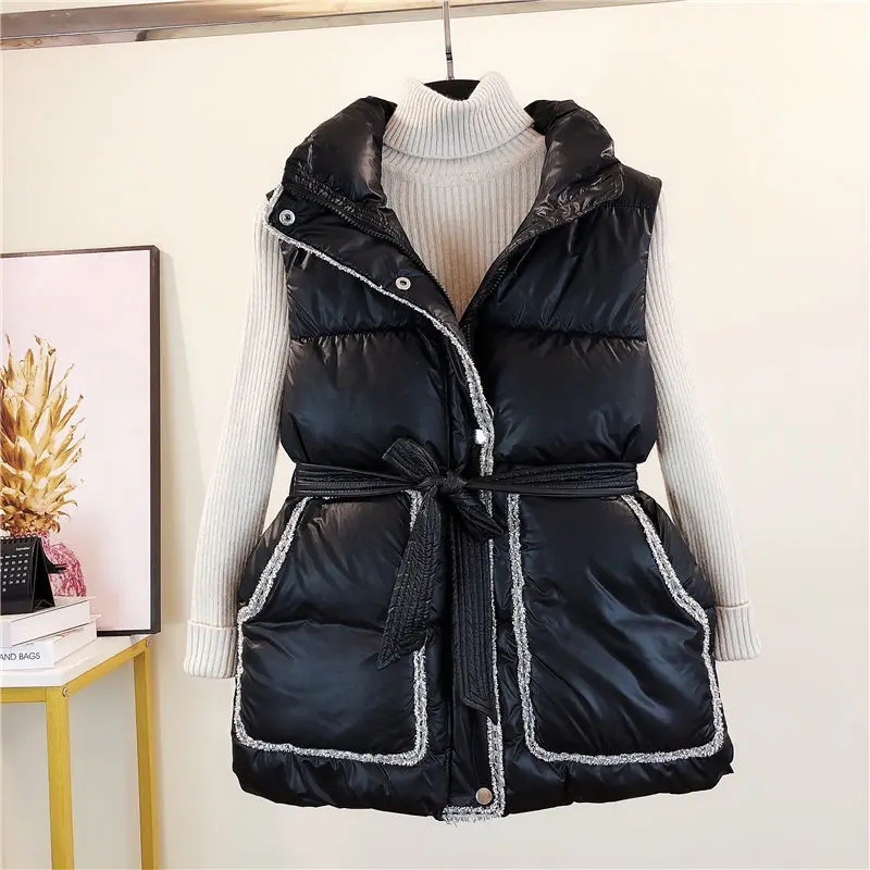

Новинка весна-осень облегающее теплое пальто без рукавов куртка жилеты толстые 2023 жилет черный короткий Модный женский жилет для женщин