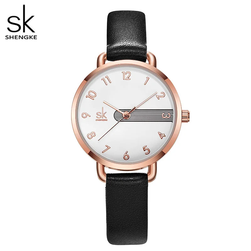 

Shengke New Leather Watches Casual Women Watches 4 Colors Japanese Movement 3 ATM Waterproof watches for women Zegarek Damski