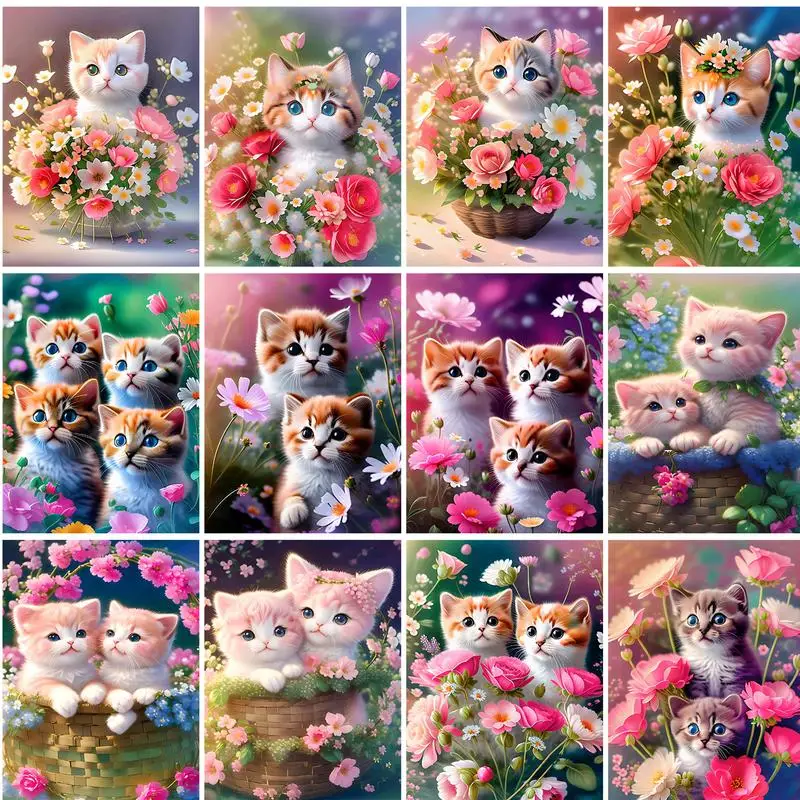 

SDOYUNO Coloring By Numbers Cat Drawing On Canvas HandPainted Art Gift DIY Painting By Numbers Animal Kits Home Decor