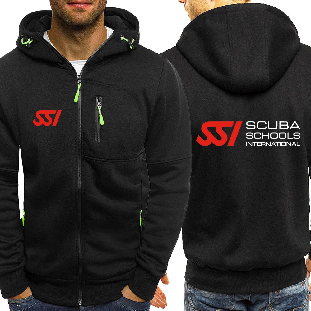 

2023 New Man's Fashion Scuba Diving Dive SSI Printing Solid Color Cotton Long Sleeve Sweatshirt Classic Slim Fit Hoodies Tops