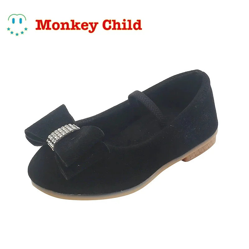 

Children's Flat Shoes Girls Soft bottom Bowknot Princess Shoes Red Pink Black Kids Single Shoes Chaussure Fille 2 3 4 5 6 7-13T