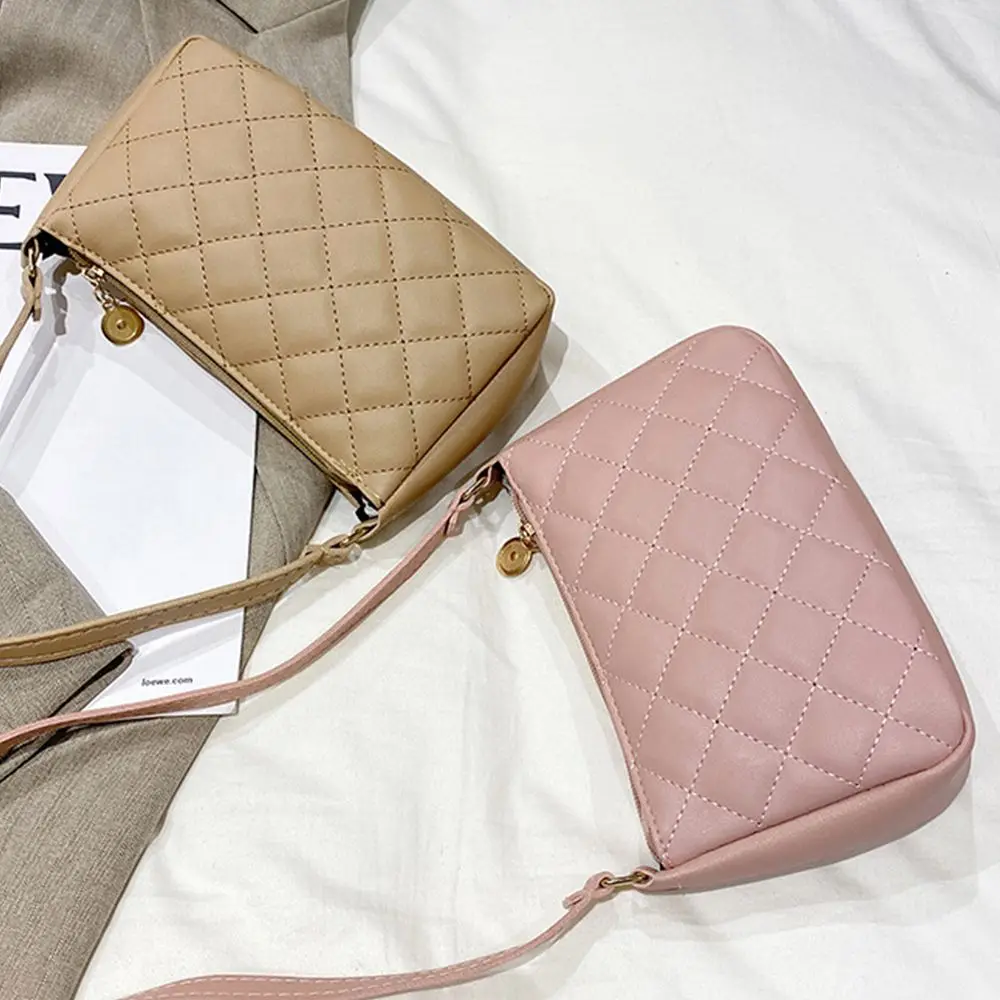 

Casual Rhombus Pattern Bag Purse All-match Handbag Women Shoulder Backpack Crossbody Phone Bag Underarm Bag Korean Style Bag