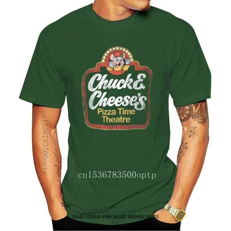 

CHUCK E CHEESE TIME THEATER T-SHIRT BLACK MENS RETRO DISTRESSED FOOD TEE