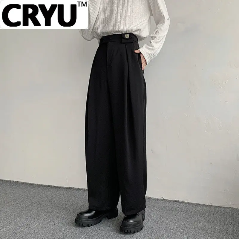 

CRYU New Fashion Casual Men's Straight Suit Trousers Male Loose Solid Color Wide Leg Pants 2023 Spring Menwear Trend 9A7641