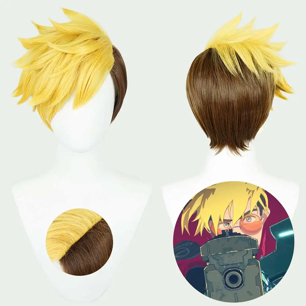 

Anime Trigun Vash The Stampede Cosplay Wig Heat Resistant Synthetic Hair Wigs Halloween Carnival Party Props For Role Play