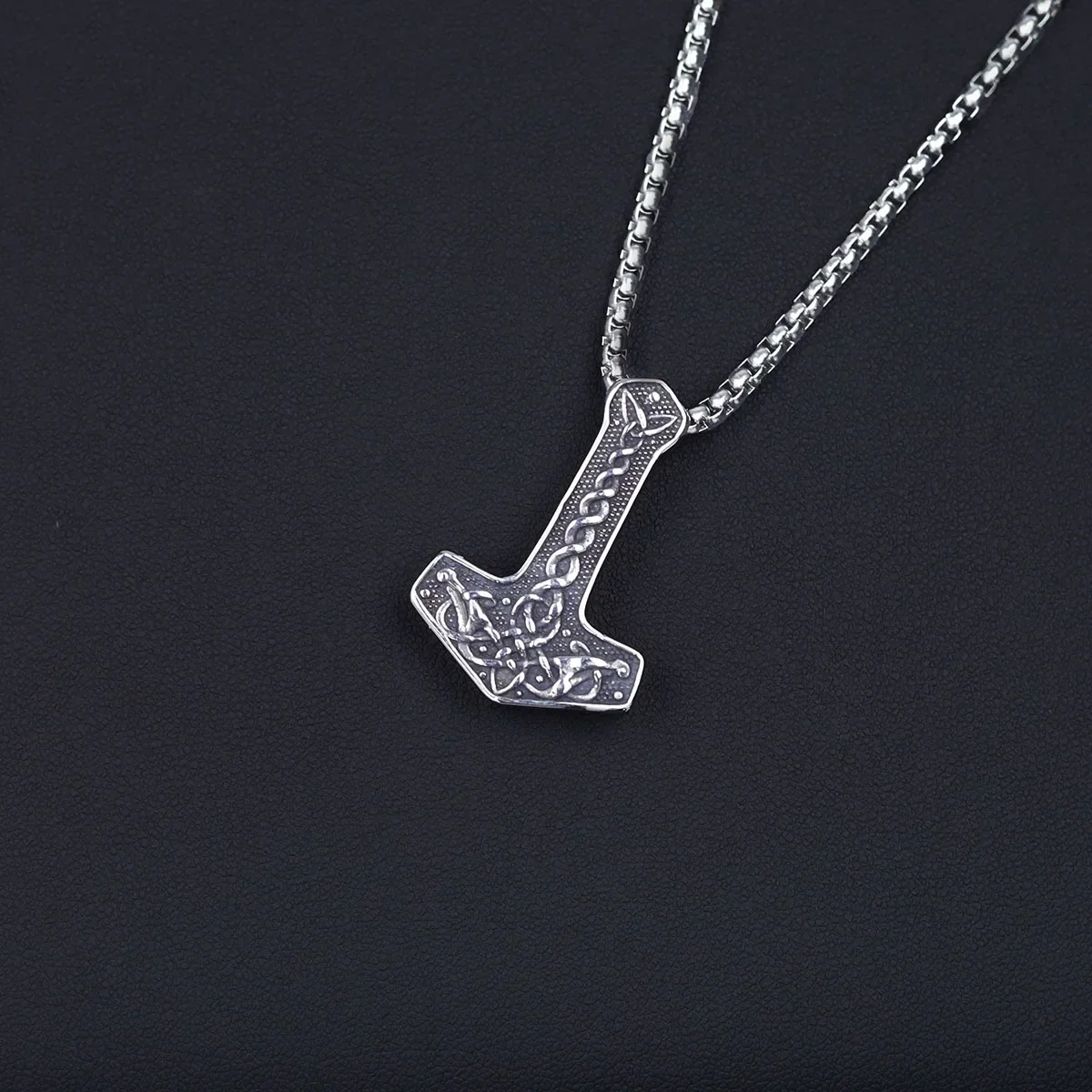 GuoShuang скандинавский Викинг мьельнир Тора Hammer Valknut ожерелье из нержавеющей стали