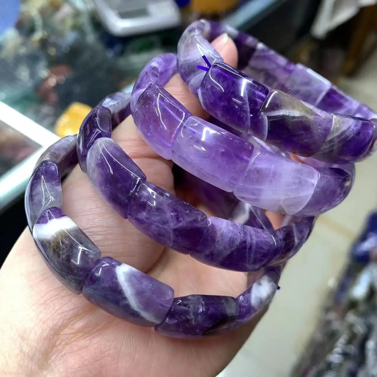 

Natural Amethyst Stone Bracelet Natural Gemstone Bangle For Woman Wholesale ！