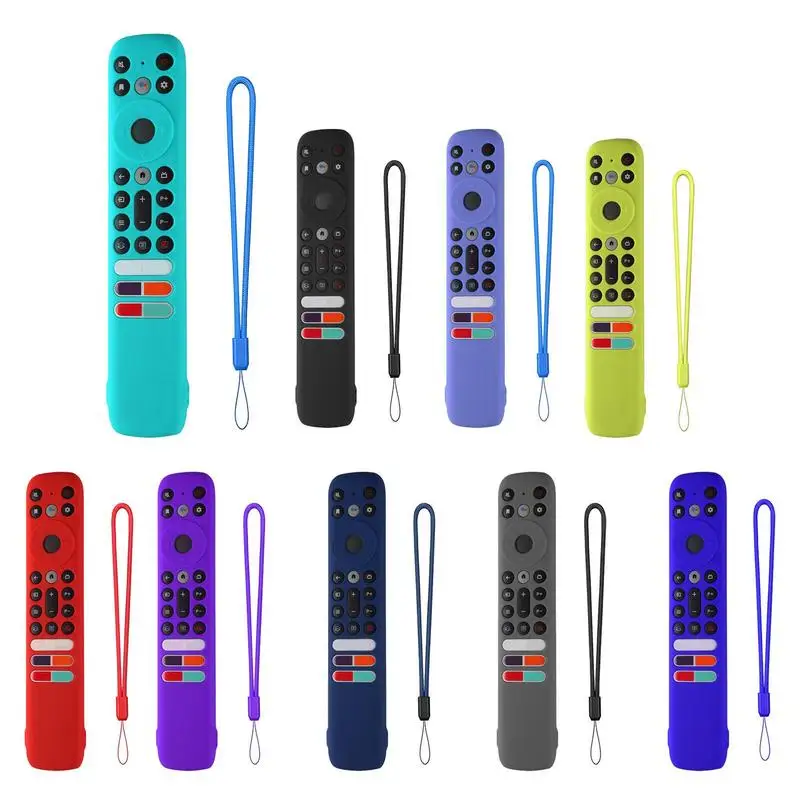 Silicone Remote Control Cover Case With Lanyard Anti Slip Television Remote Cover All Inclusive For TCL RC902V FMR4 FAR2 FMR1