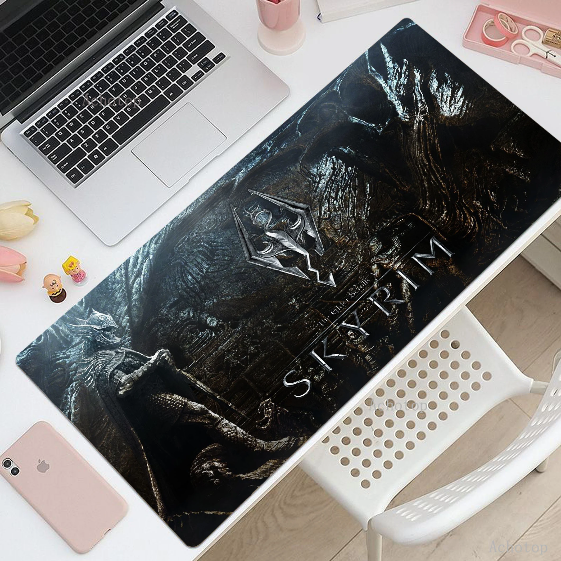 

The Elder Scrolls V Skyrim Mousepad Gamer Desktop Mouse Mat XXL Non-slip Rubber Mouse Pad Gaming Accessories Keyboard Deskmat