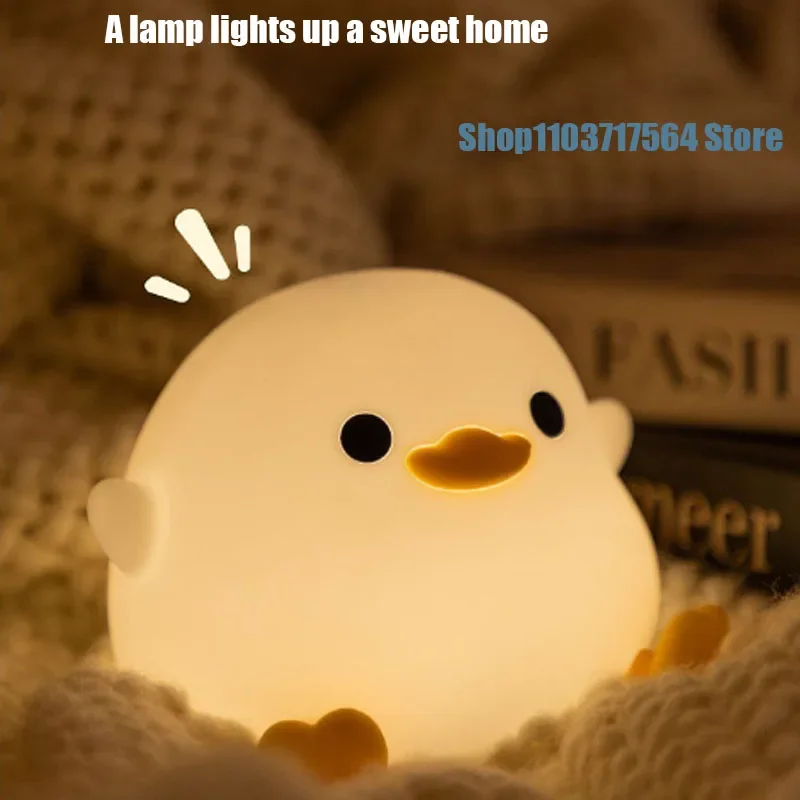 Новинка мягкая утка лампа для спальни кровать зарядка со спящим патроном с