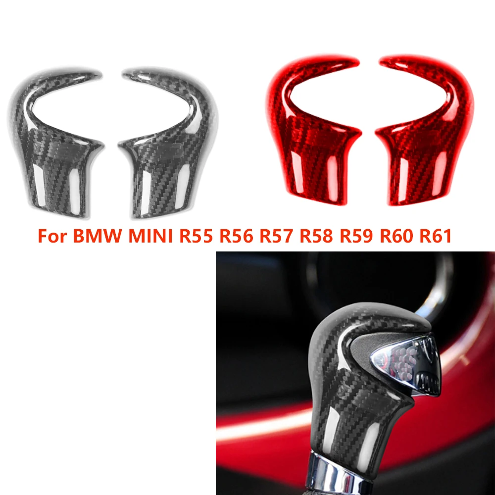 

For BMW MINI R55 R56 R57 R58 R59 R60 R61 Real Carbon Fiber Gear Shift Knob Cover Decorative Car Interior Retrofit Accessories