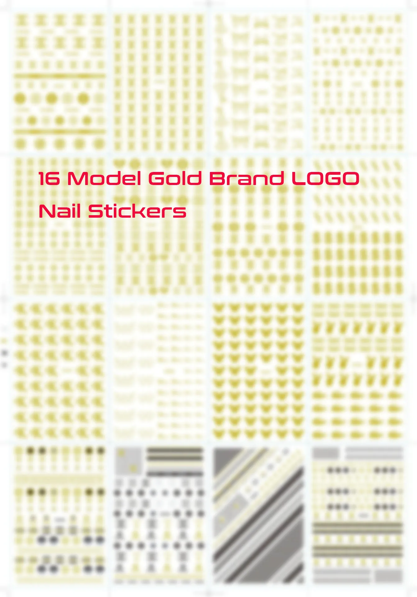 

16PCS Mixed 3D Bronzing Nail Art Sticker DIY Brand Logo Nail Decoration For Women Easy To Use Decals Manicure Accessories