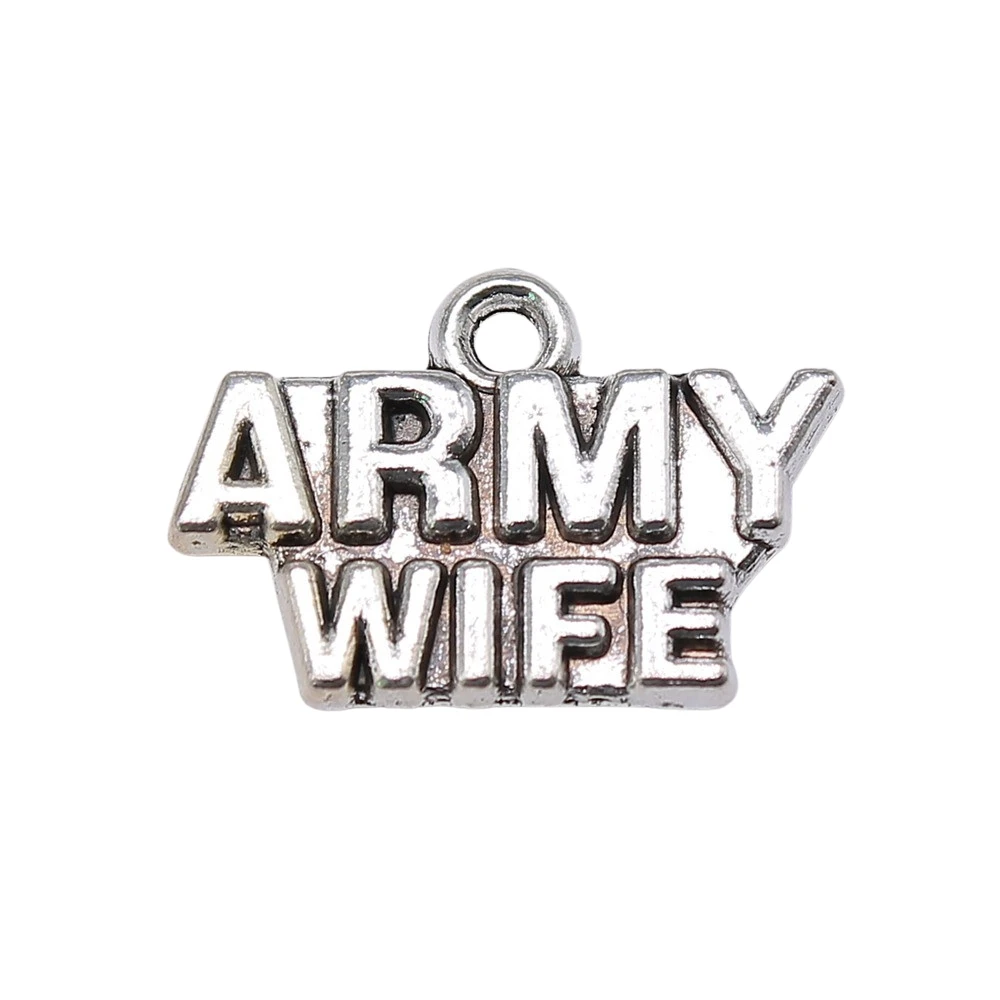 

Wholesale 120pcs/bag 19x13mm Army Wife Charm DIY Jewelry Findings Antique Silver Color Antique Bronze Color For Jewelry Making