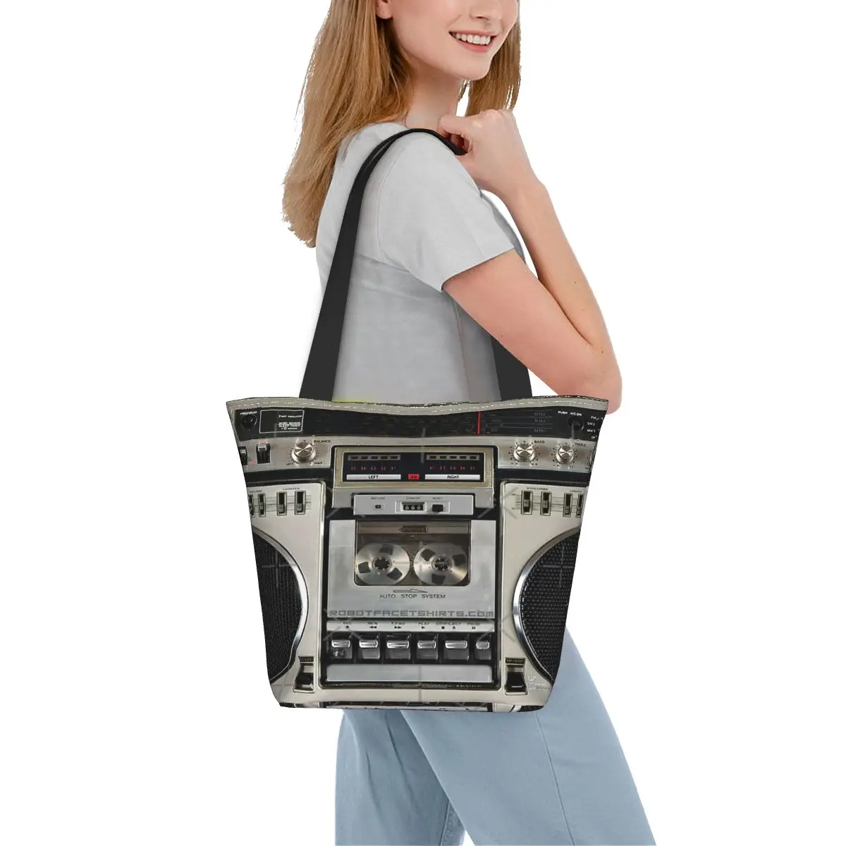 Винтажная сумка для покупок 80s Boombox Ghettoblaster повседневная через плечо Портативная