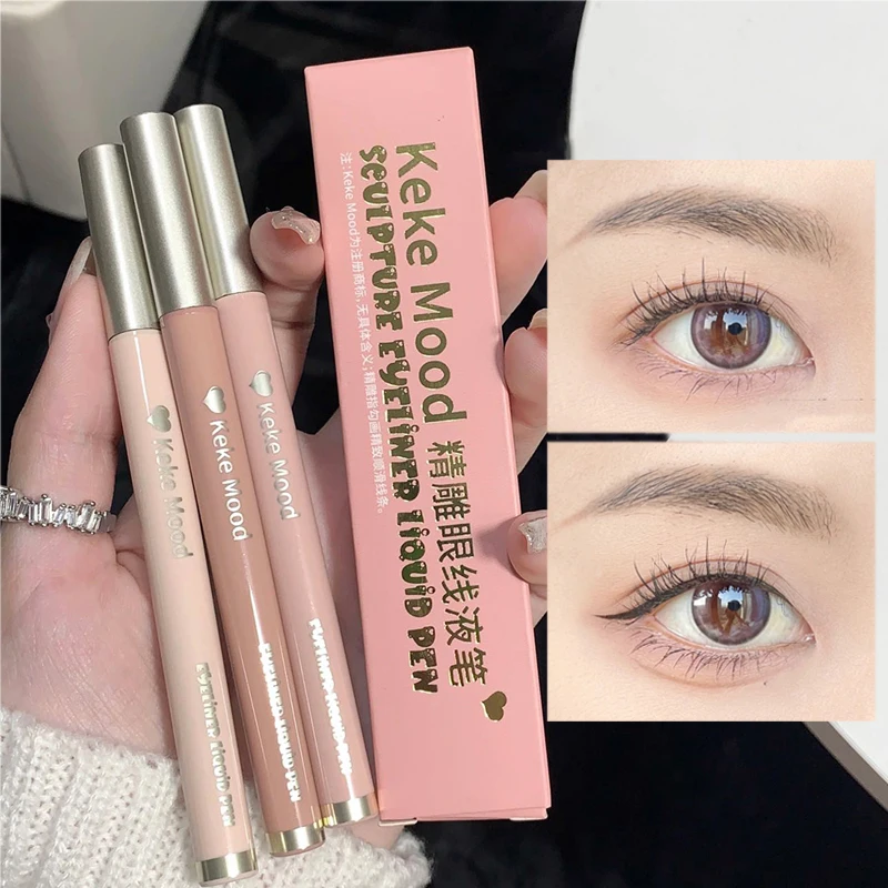 

Ультратонкая Матовая жидкая подводка для глаз карандаш 0,01 мм водостойкая быстросохнущая блестящая Лежащая шелкография искусственная ручка Косметика для макияжа