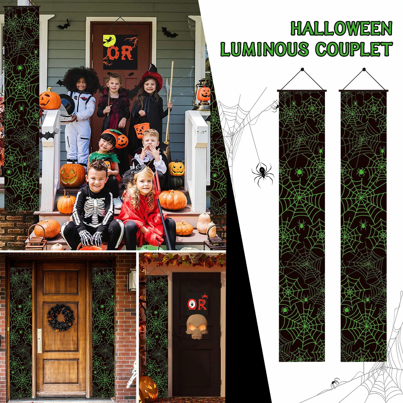 

Светящиеся украшения на Хэллоуин, дверь, ФЛУОРЕСЦЕНТНОЕ украшение на Хэллоуин