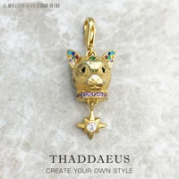 cat gold charms pendant new cute european handmade jewelry for ladies women europe 925 sterling silver gift