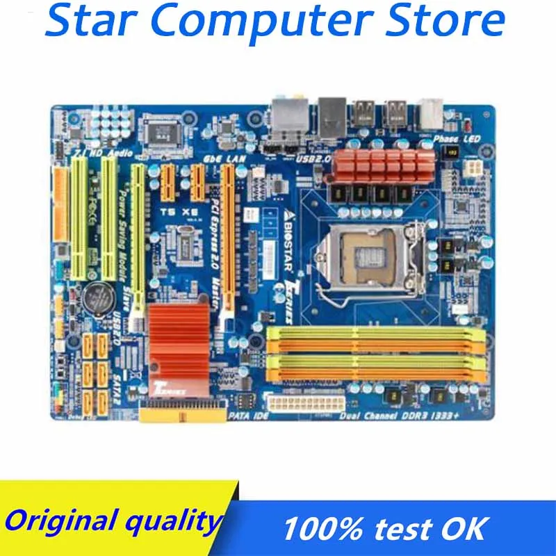 Оригинальная настольная материнская плата LGA 1156 Biostar T5 XE DDR3 PCI-E 2 0 для Intel P55 б/у |