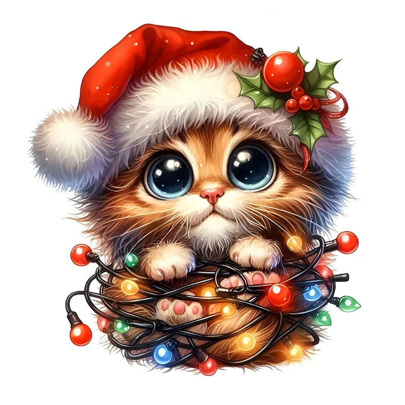 1 шт. акварель милый рождественский котенок украшение комнаты гостиная спальня украшения туалетные наклейки наклейки на стену