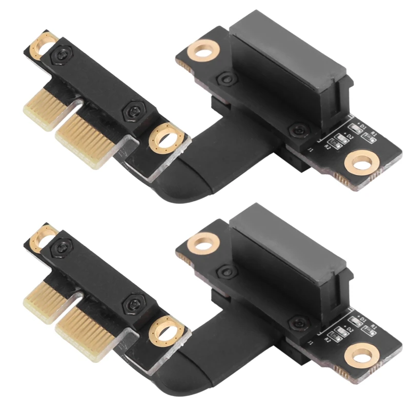 

2X PCIE X1 кабель подъема двойной 90 градусов прямоугольный Pcie 3,0 X1 до X1 Удлинительный кабель 8 Гбит/с PCI Express 1X карта подъема 5 см