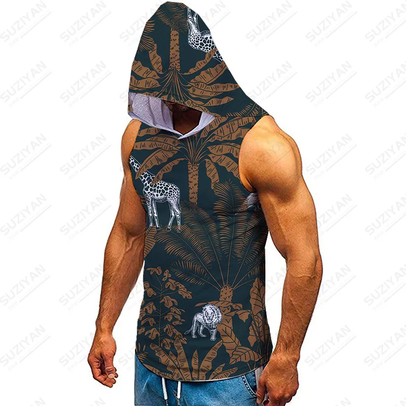 

Майка мужская с капюшоном, черная, без рукавов, в готическом стиле