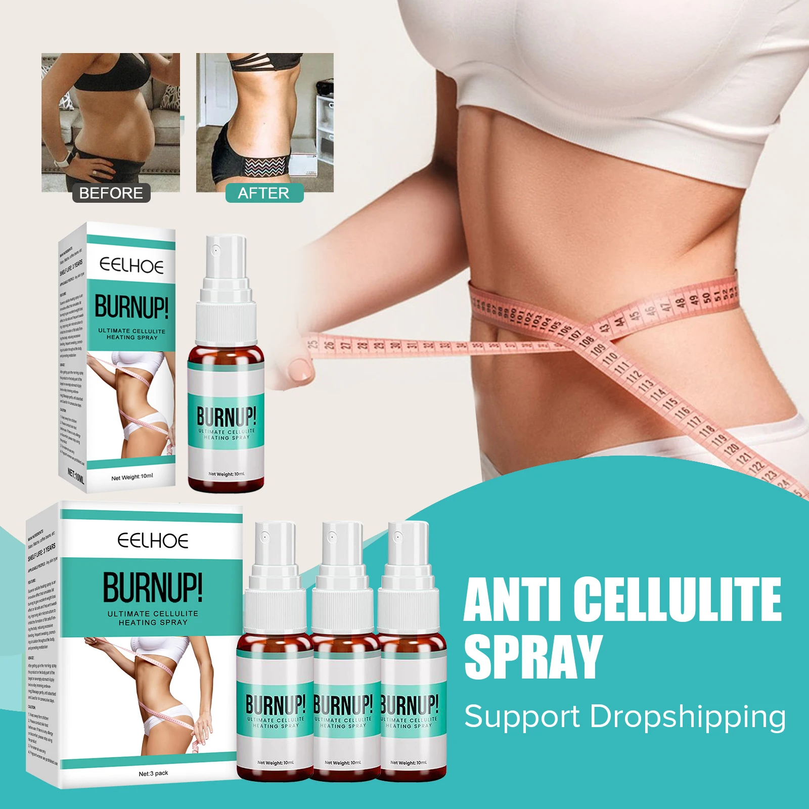 

Anti Cellulite Sprays Body Sculpting Slimming Firming Big Belly Thigh Meat Easy To Absorb Fat Burn Losing Weight Cellilite Spray