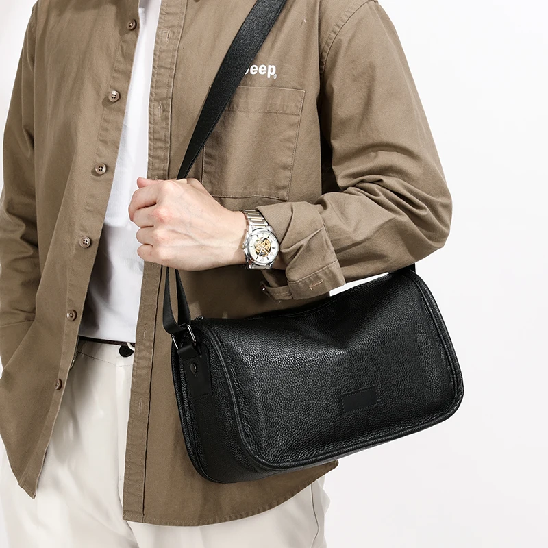 Сумка на плечо мужская из воловьей кожи