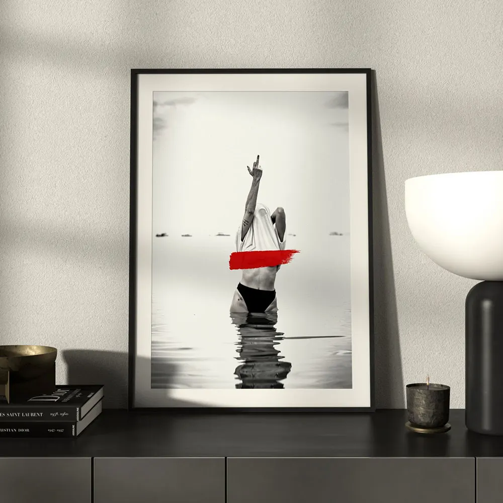 Украшение для дома Постер и печать сексуальной женщины черно-белая картина