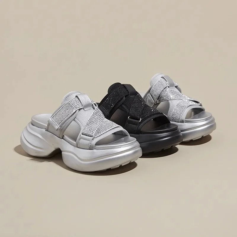 Сандалии женские домашние на платформе мягкие босоножки низком каблуке