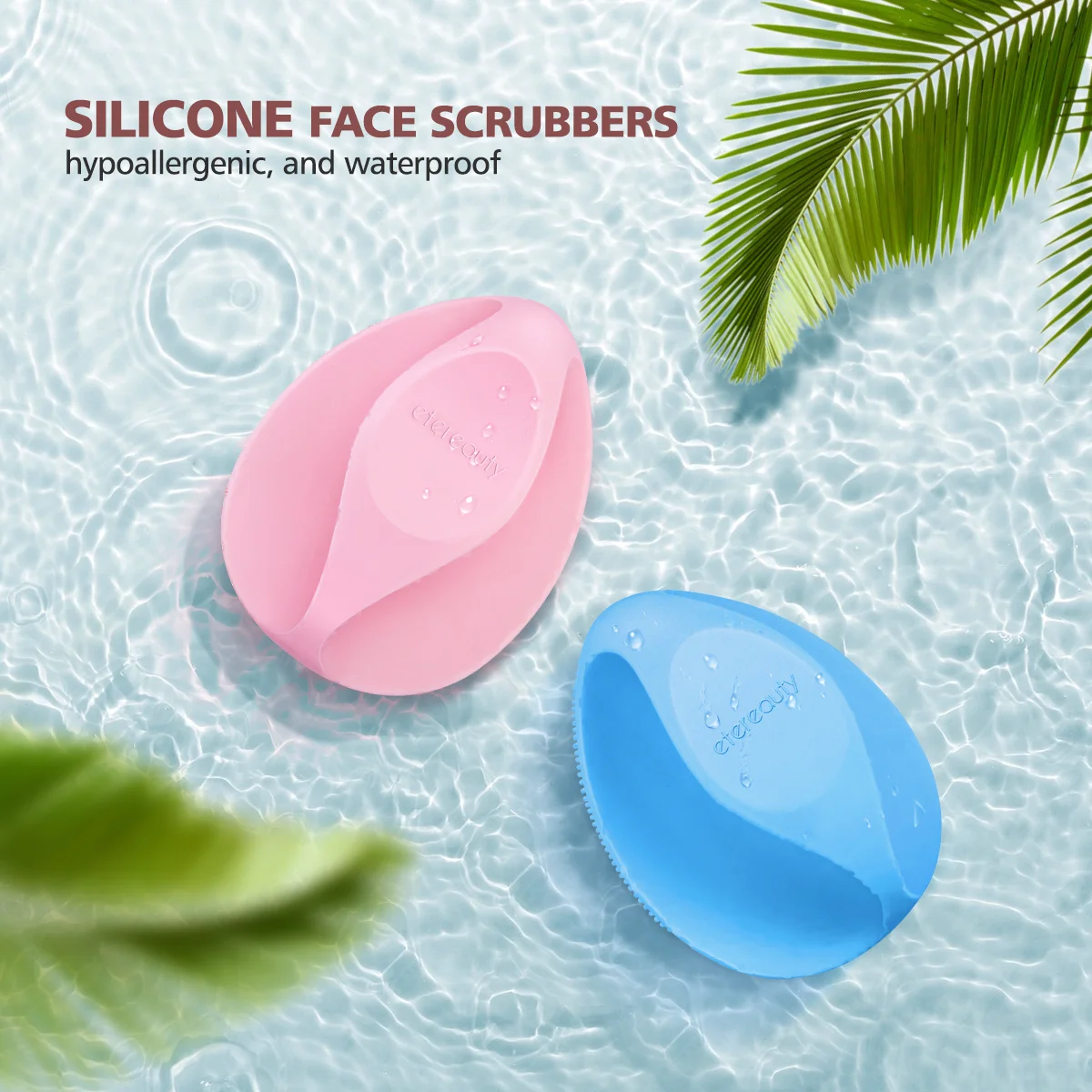 

ETEREAUTY 2pcs Comfortable Silicone Handheld Face Brush Head Makeup Remove Brush Facial Cleansing Brush Massaging Brush