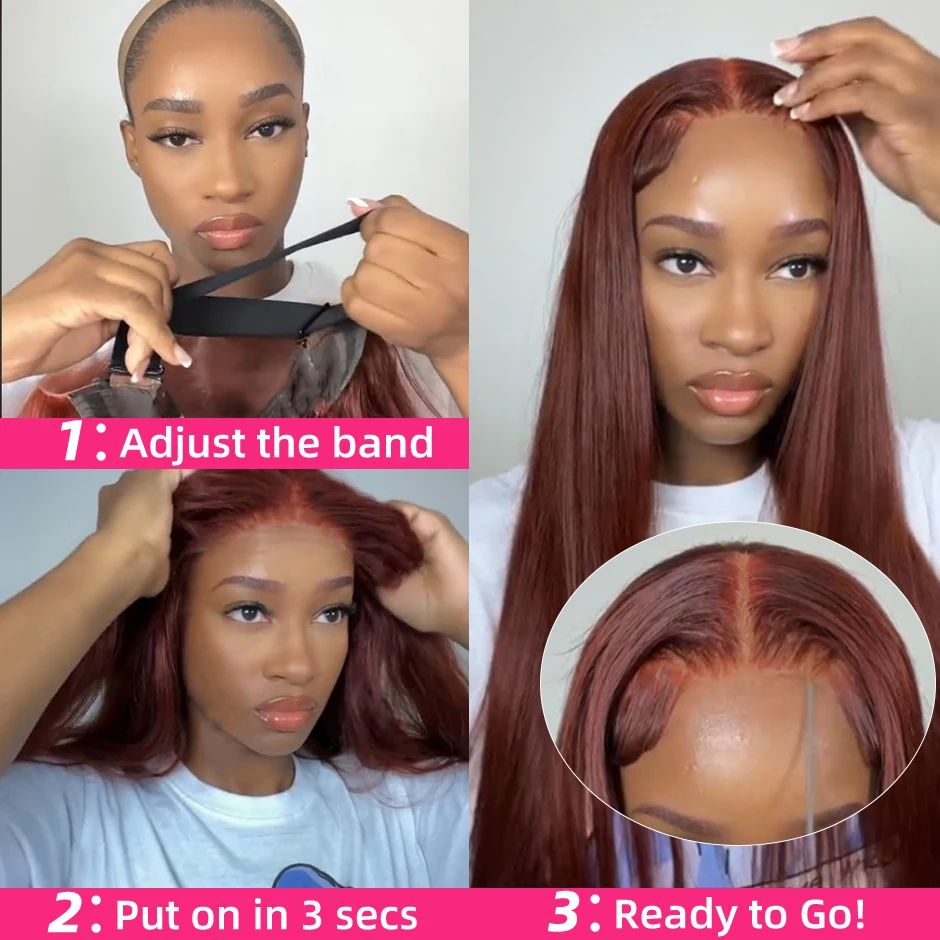 Парик YAWAWE безклеевой готовый к ношению парики из человеческих волос для женщин #33