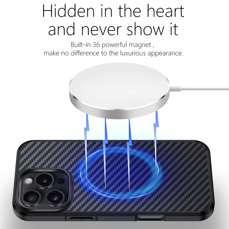 Для iPhone 16 Pro Max чехол из настоящего кевлара натурального арамидного волокна