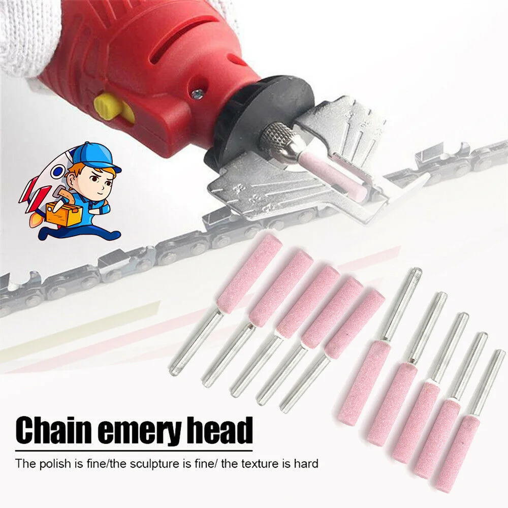 10Pcs/Set Chainsaw Sharpener Grinding Stone File Chain Saw Sharpening Tool Replace Grinding Wheel Grinding Head Chainsaw Parts