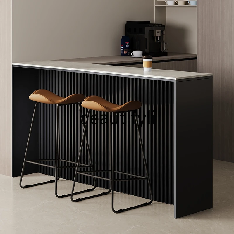 Креативный мини-барный столик из каменной плиты бытовой настенный высокий