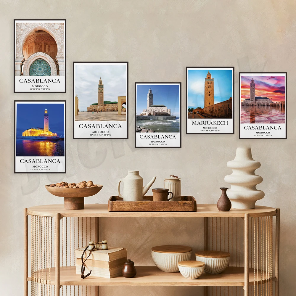 Фото Касабланки Постер Марокко Современная Картина на холсте для гостиной