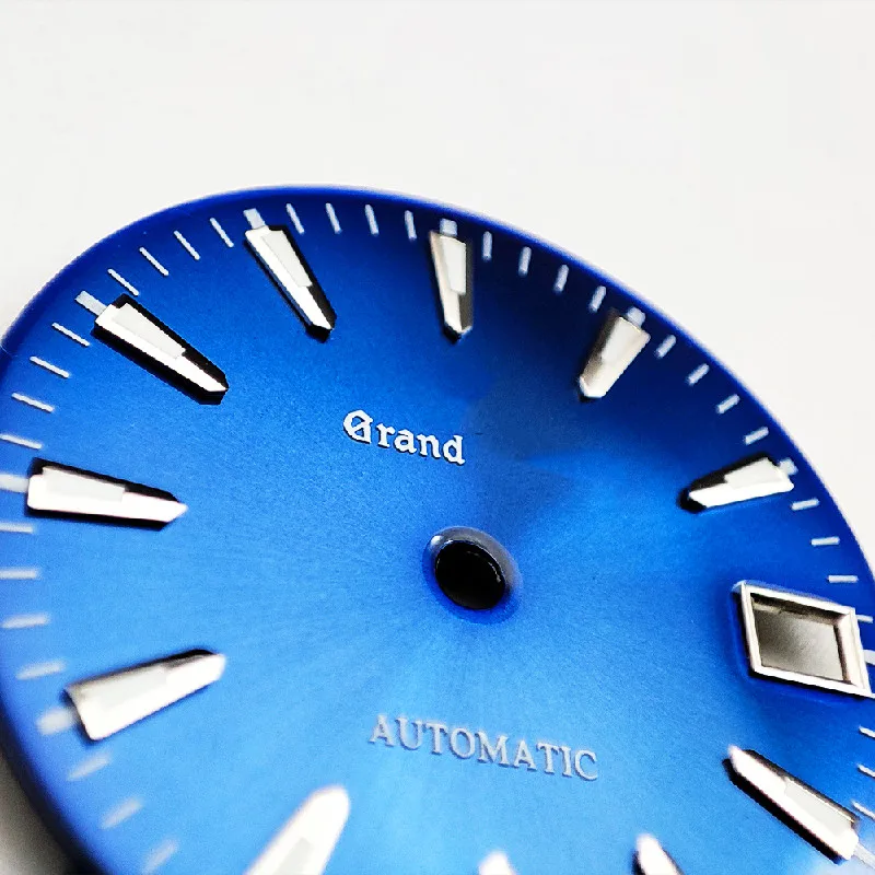 NH35 watch dial 28.5mm blue black dial green luminous fits NH35 movement watch movement