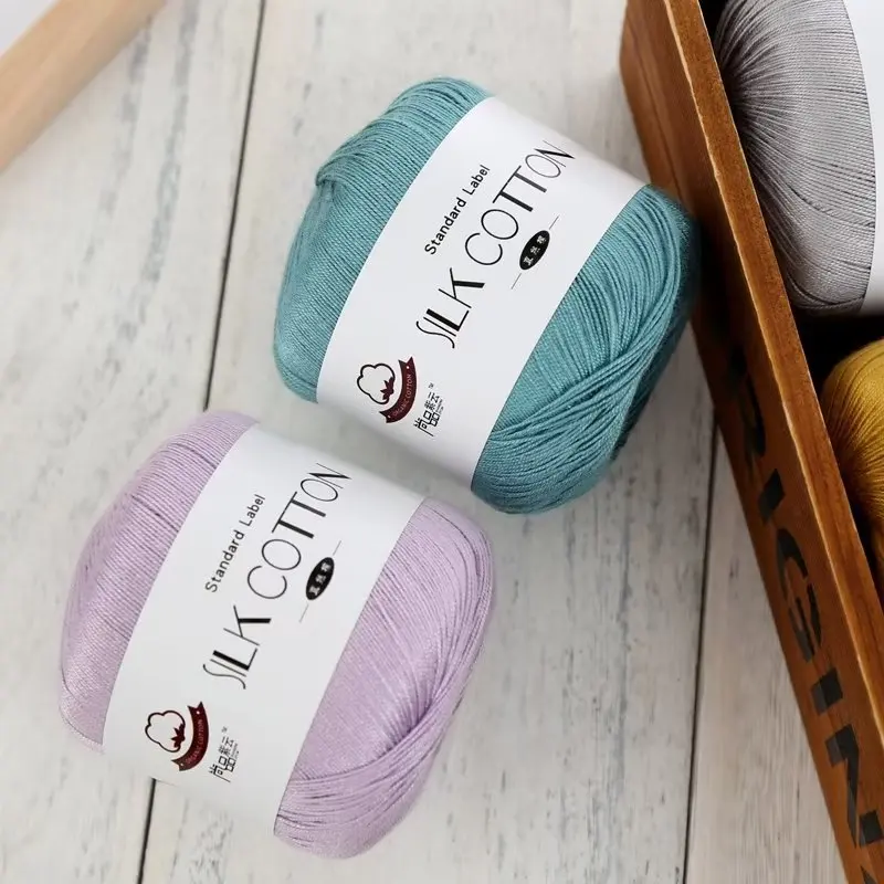 

50g/roll Lace Thread Cotton Thread Hand Woven Doll Material Bag DIY Crocheted Wool Ball Hat Clothes Crochet Yarn