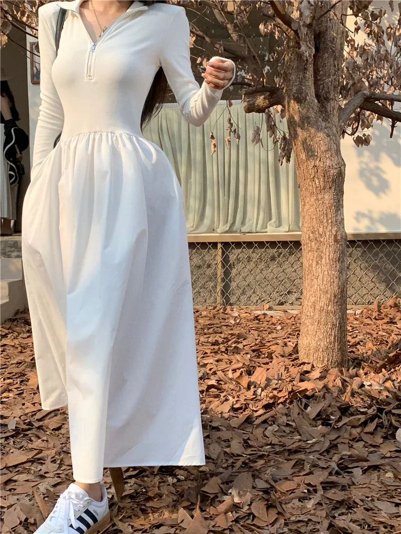 

Женское платье-рубашка средней длины, элегантное ТРАПЕЦИЕВИДНОЕ ПЛАТЬЕ в стиле бохо белого и черного цветов, Повседневная модная одежда, ос...