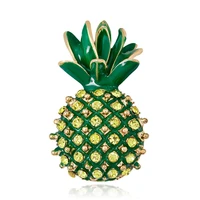 tulx rhinestone pineapple corsage brooches for women summer fruits enamel party casual brooch pins gifts