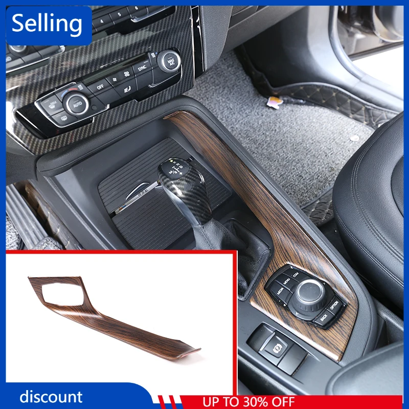 

1 Pcs Pine Wood Grain For BMW X1 f48 2016-2019 For BMW X2 F47 2018 ABS Console Gear Shift Decoration Cover Trim LHD Car Parts