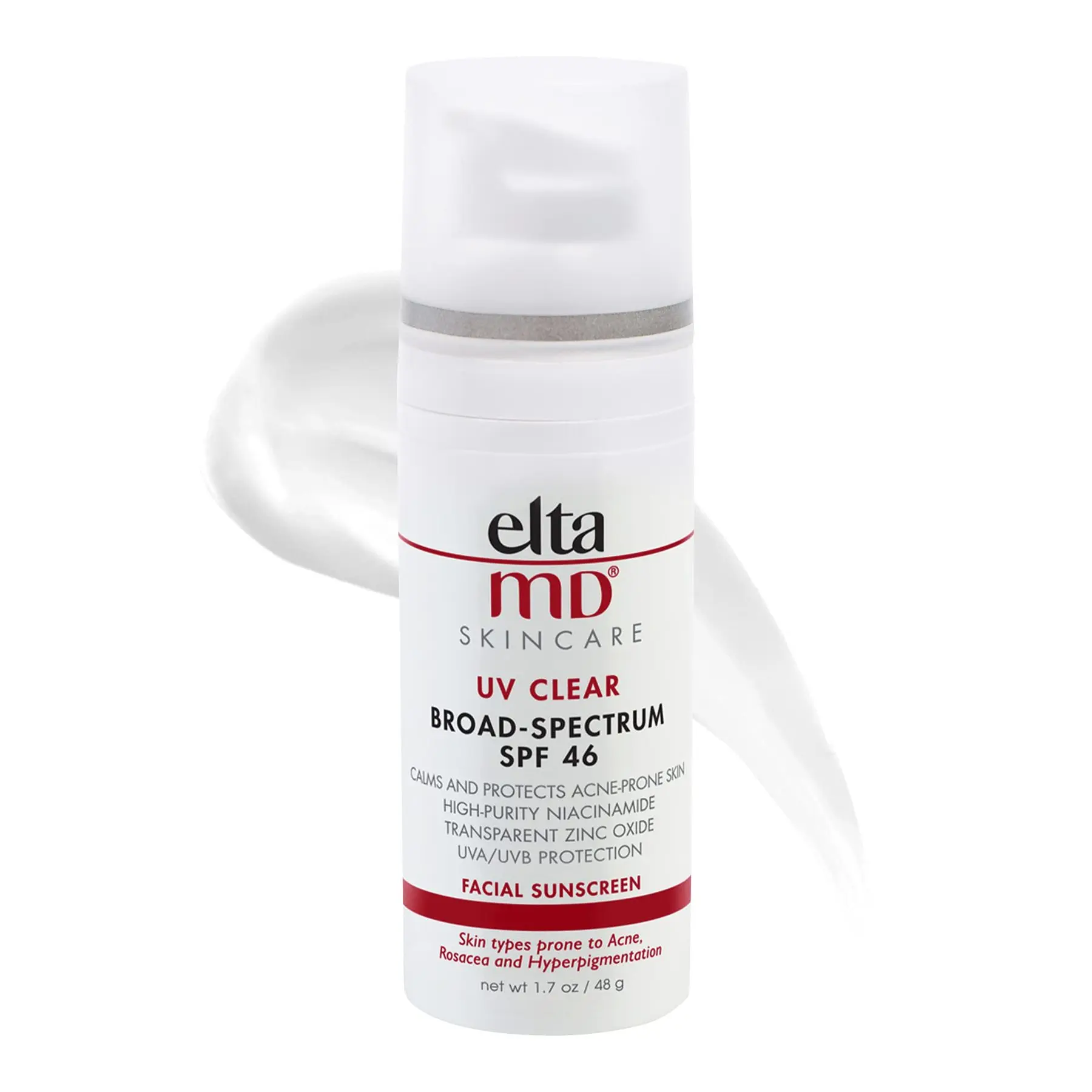 

EltaMD UV Clear SPF 46 Face Sunscreen Broad Spectrum Sunblock Mineral-Based UVA UVB Protection For Sensitive Acne-Prone Skin 48g