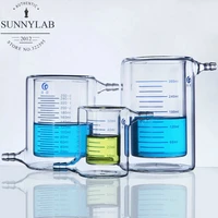 1pcs 50ml to 1000ml borosilicate glass double layer beaker laboratory jacketed beaker for photocatalytic experiment