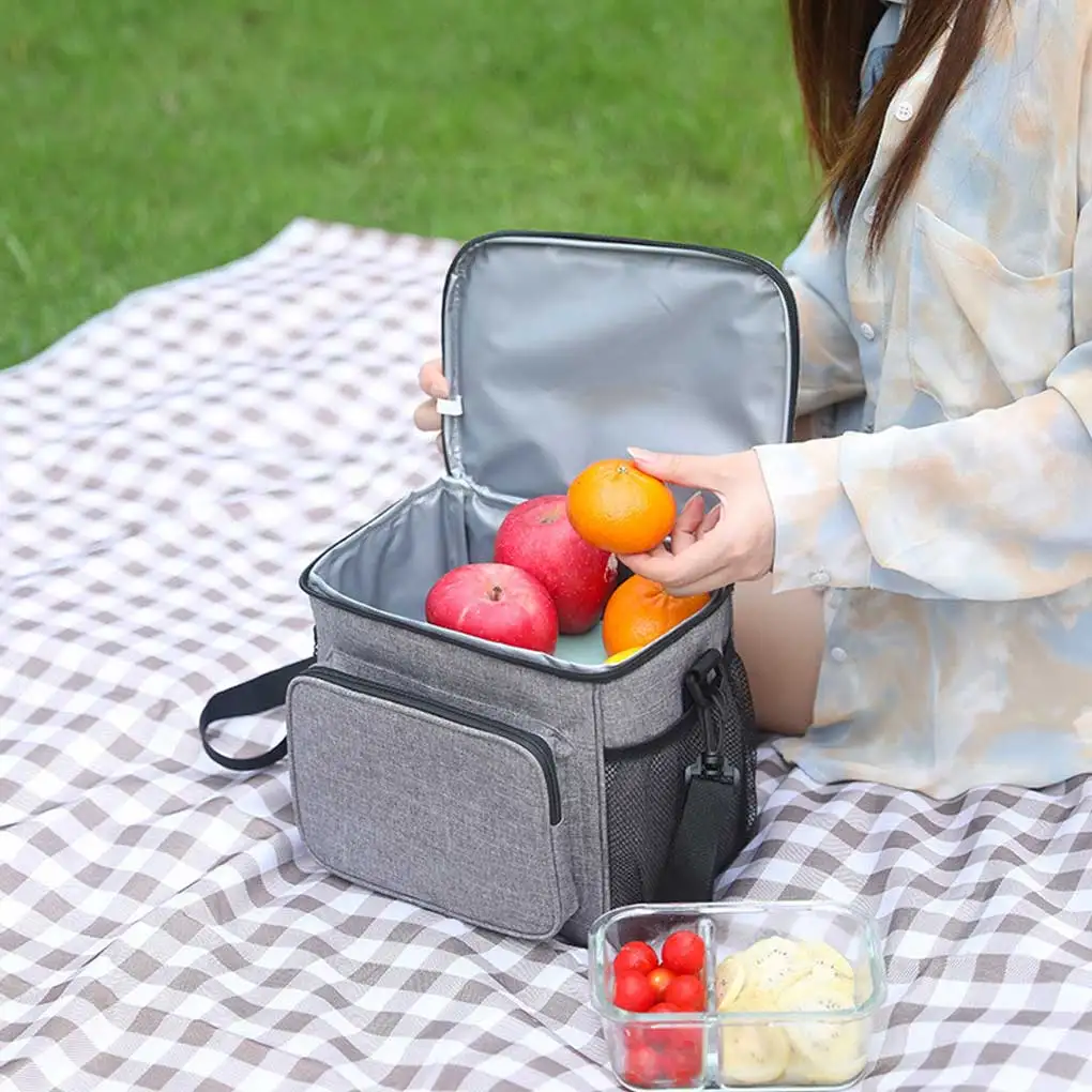 

Picnic Bag Insulated Reusable Insulation Bags Large Capacity Leakproof Carrying Storager Lunch Women Kid Camping Outdoor Red