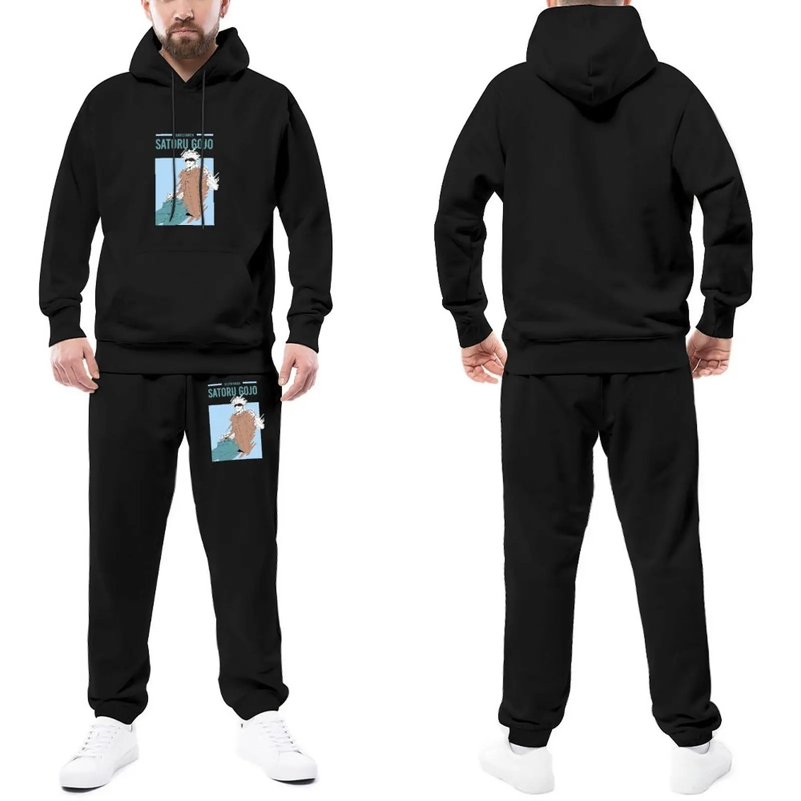 

Satoru Gojo Jujutsu Kaisen Tracksuits Anime Character Jogger Sportswear Men Stylish Hoodie Set Spring Print Sweatsuits Plus Size