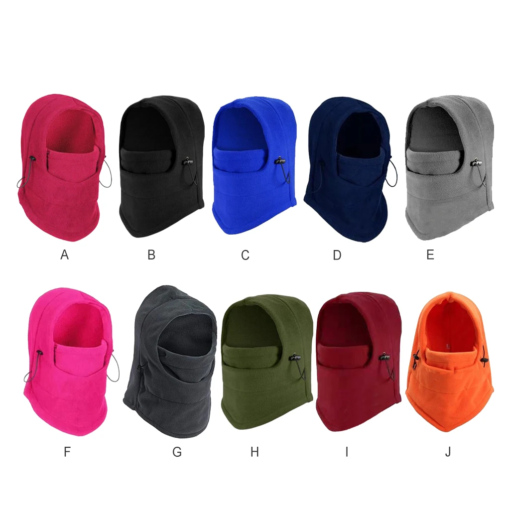 

Hats Windproof Warmer Thick Fleece Skull Hood Strap Headwear Motorcycle Cold Weather Cycling Fishing Riding black