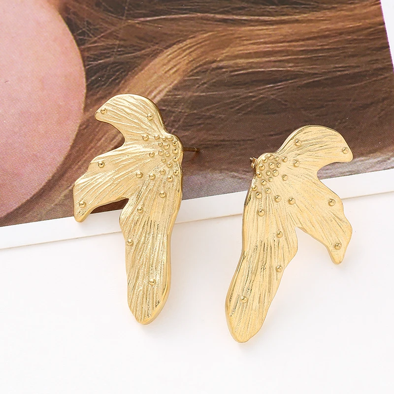 

Stud Earrings Earrings for Women Exaggerated Petal Earstuds Female Stainless Steel Flower Petal Irregular Simple Earrings