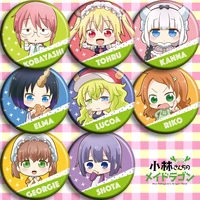 miss kobayashis dragon maid action figure kobayashi tohru kannakamui joi elma riko saikawa 8 type anime tinplate pvc badge toys