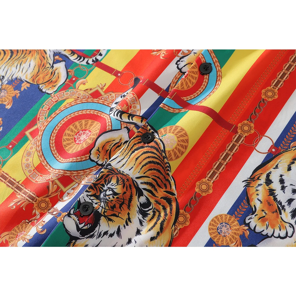 Уличная мода Dark Icon в стиле барокко мужская рубашка летние рубашки из тонкого