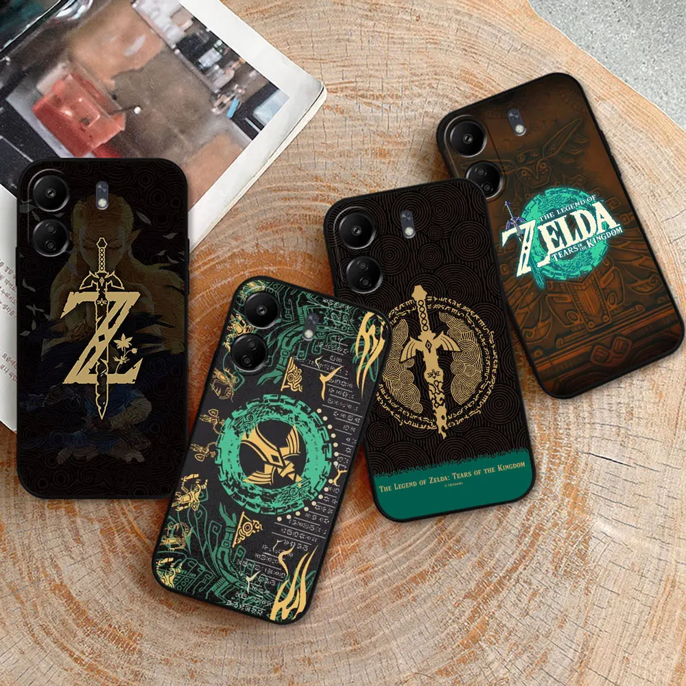 Чехол для телефона Anime The Legends of Zeldas Redmi 14C 13C 12 12C 10 10C 9 9A 9C 8 8A 7A A2Plus A1 K60 K40 Ultra Pro черный